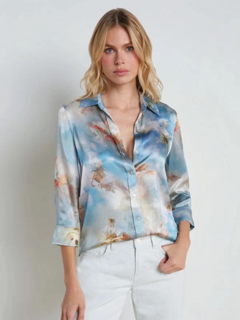 L'AGENCE || Dani Silk Blouse in Renaissance Blue XS